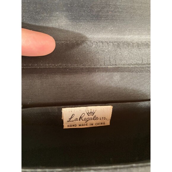 Vintage 80s Purse 1980s Black Beaded Art Deco Revival Prom Fancy Cocktail Bag - Picture 4 of 5